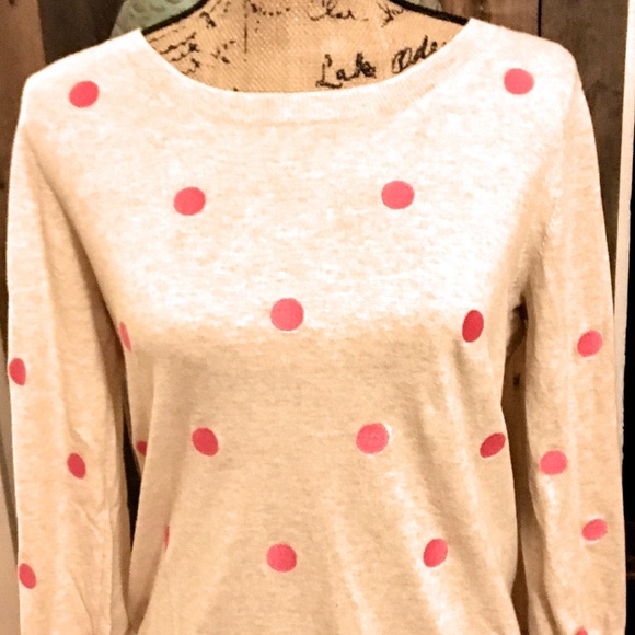 J. Crew Sweaters - J.Crew Sweater with Pink Polka Dots